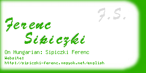 ferenc sipiczki business card